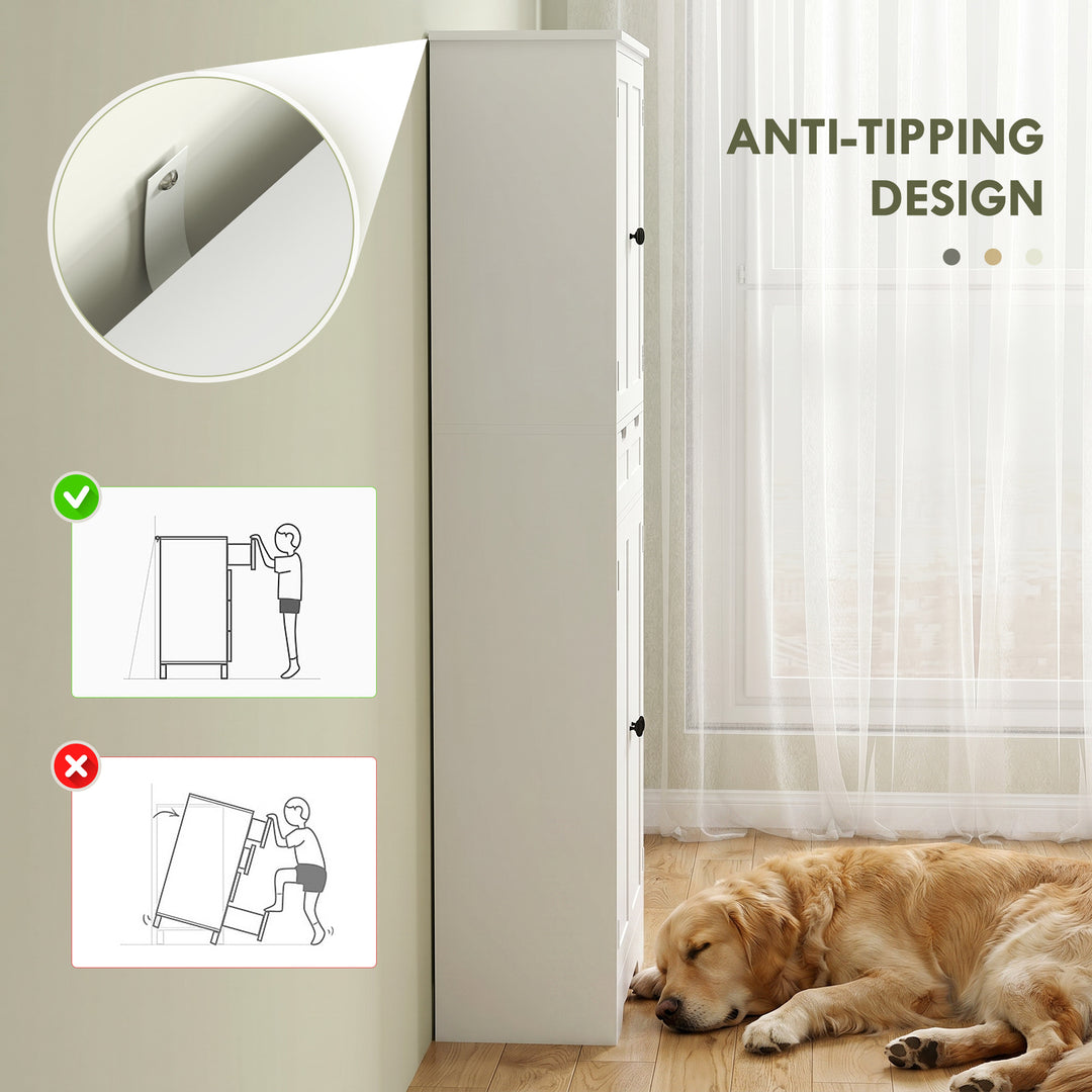 Tall Bathroom Cabinet, Freestanding Bathroom Storage Cabinet with Draw