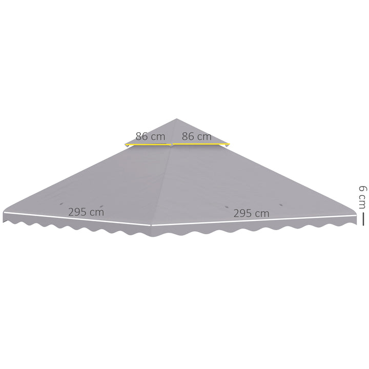 Outsunny Replacement Gazebo Canopy Cover 3x3m, Dual