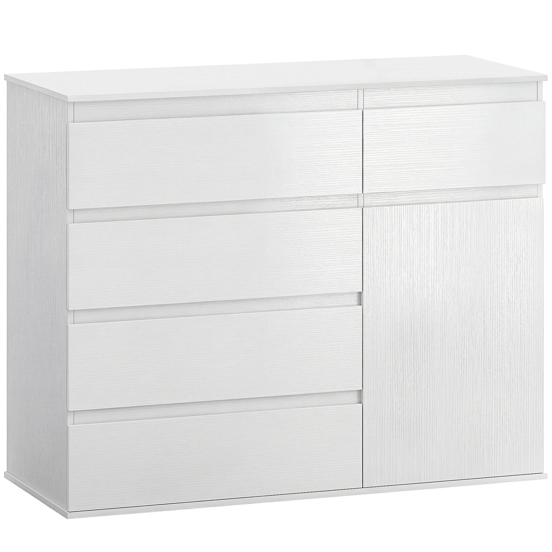 Modern Chest Of Drawers, 5 Drawer Dresser with Adjustable Shelf, Soft-
