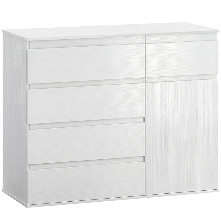 Modern Chest Of Drawers, 5 Drawer Dresser with Adjustable Shelf, Soft-