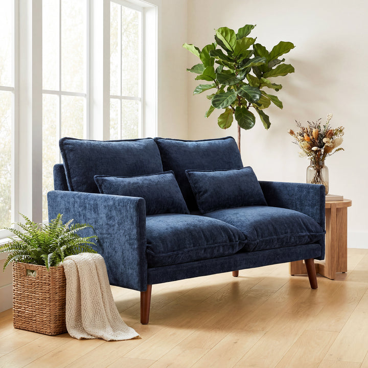 2 Seater Sofa, Loveseat Sofa with Spring Cushions, Wide and Deep Seat,