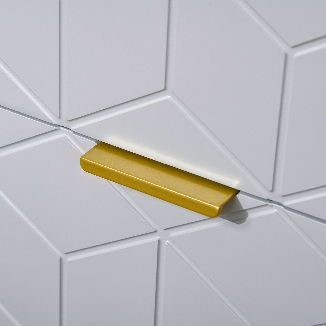 MCL Bedside Table with 2 Drawers, Side Table, Bedside Cabinet with Steel Frame for Living Room, Bedroom, Grey and White