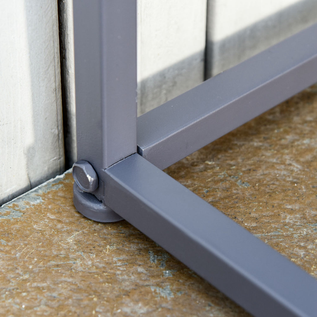 MCL Steel Patio Garden Bench Loveseats for Outdoors Park Yard Slatted Design Grey