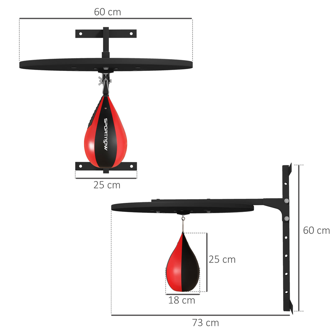 SPORTNOW Wall Mounted Speed Bag Platform, Height Adjustable Punching Bag Training Kit | Aosom UK