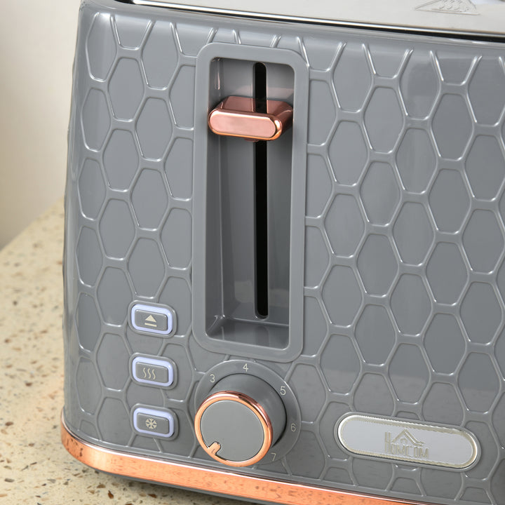Four-Slice Honeycomb Toaster - Grey