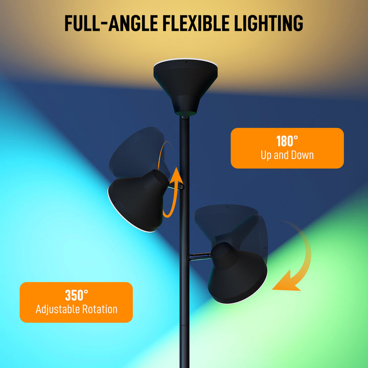 Three-Lamp Multi-Adjustable Floor Light