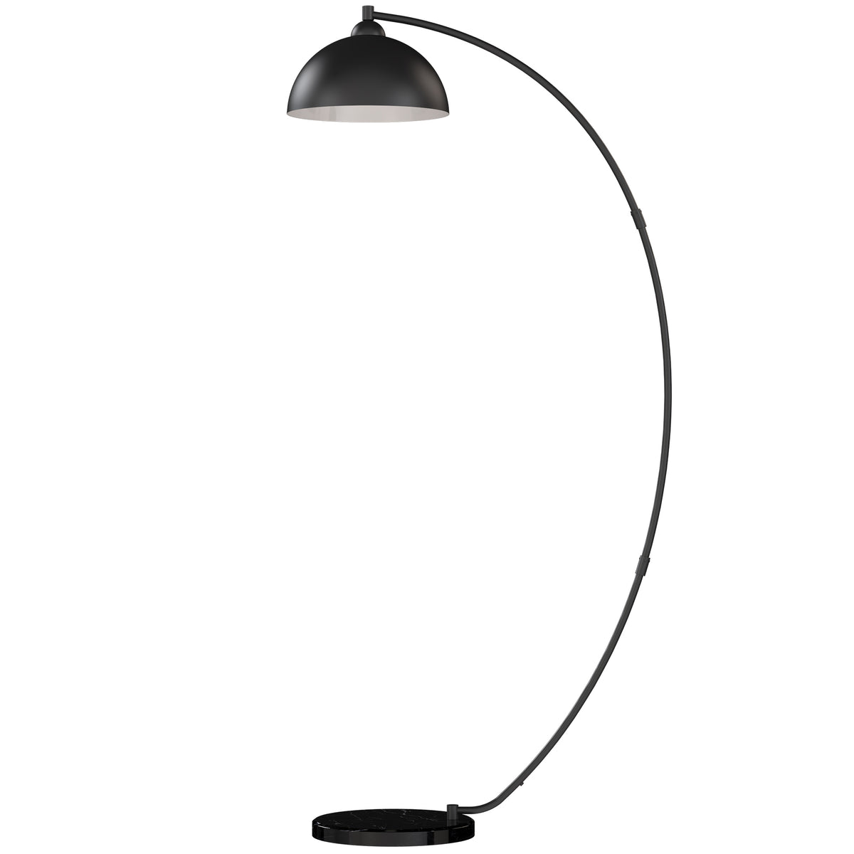 C-Shaped Floor Lamp, Modern Standing Lamp with Bowl-Shaped Reflective