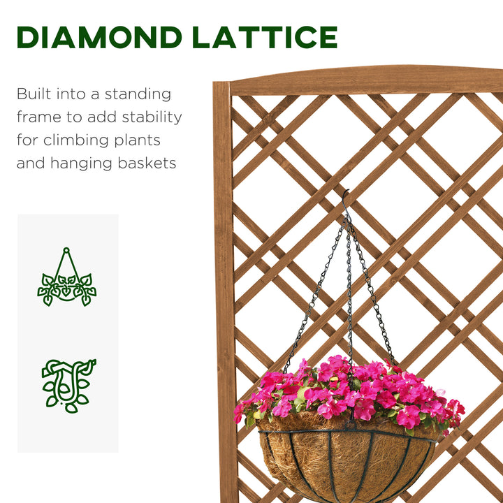 Garden Planter with Trellis, Wooden Raised Bed for Garden with Lattice Trellis for Vegetables, Herbs and Flowers