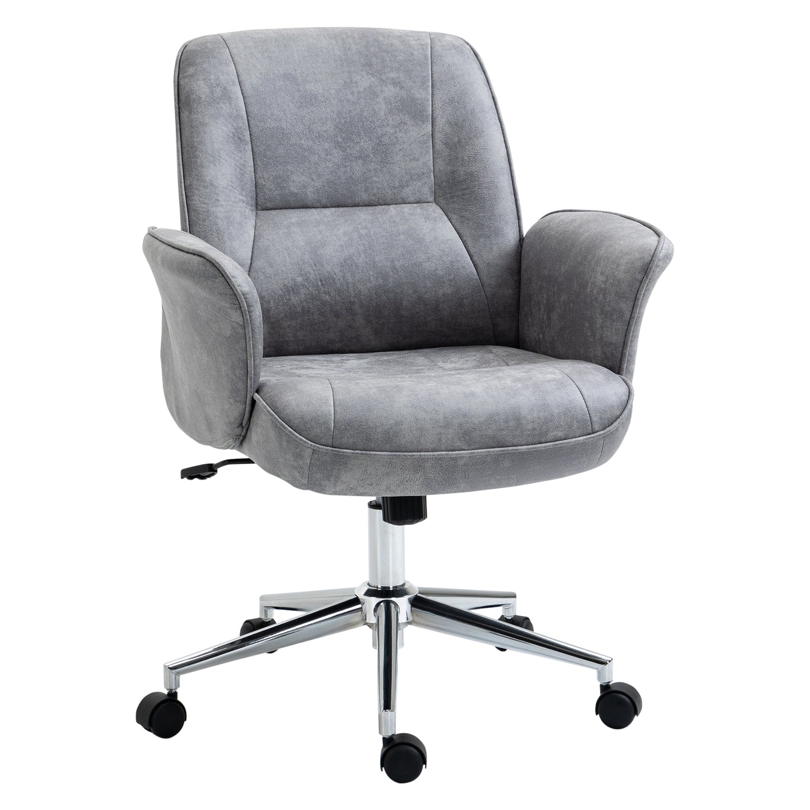 Swivel Computer Office Chair Mid Back Desk Chair for Home Study Bedroom, Light Grey