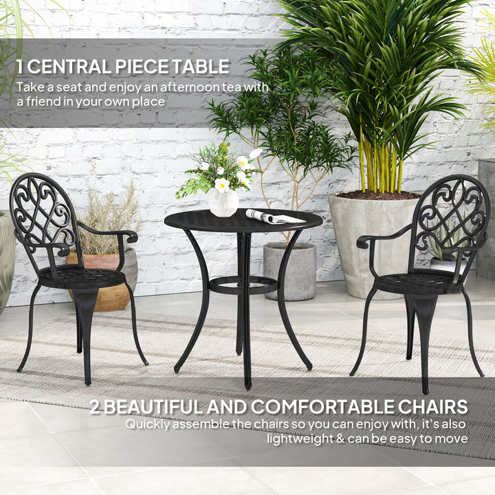 Three-Piece Elegant Aluminium Garden Set - Black