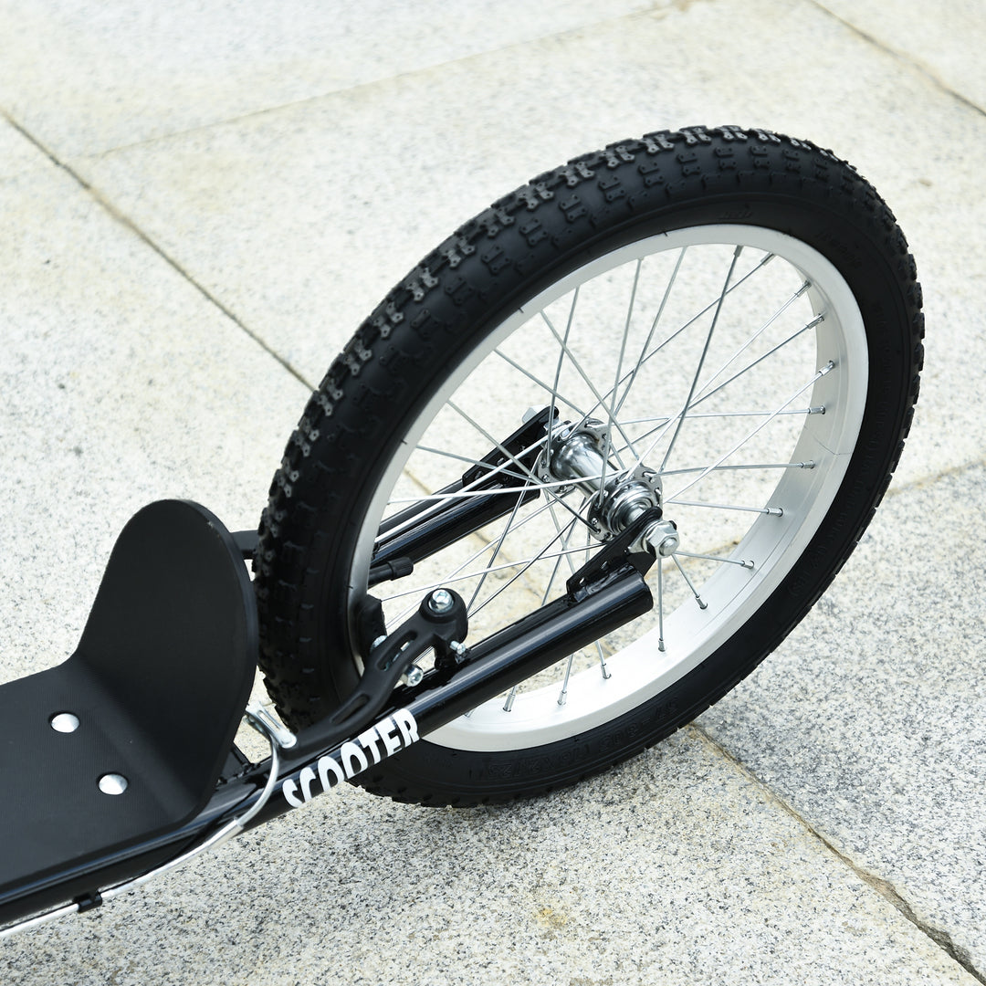 Kick Scooters for Kids with Adjustable Height, Anti-Slip Deck, Dual Brakes, Rubber Tyres, for Boys and Girls Aged 5+ Years Old - Black