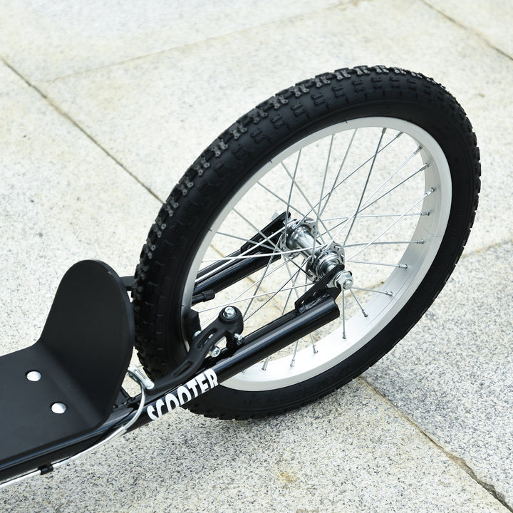 Kick Scooters for Kids with Adjustable Height, Anti-Slip Deck, Dual Brakes, Rubber Tyres, for Boys and Girls Aged 5+ Years Old - Black