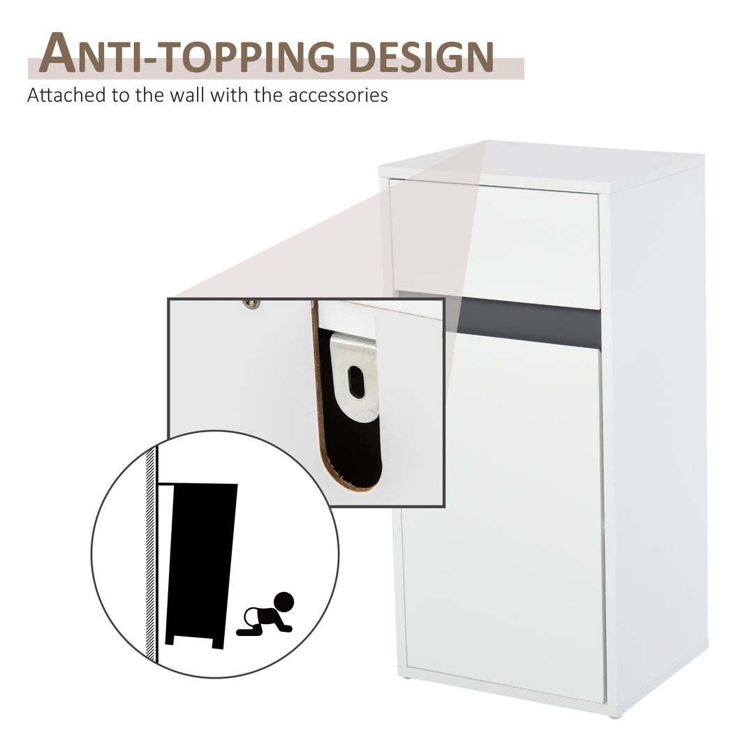 MDF Tri-Compartment Bathroom Storage Cabinet White