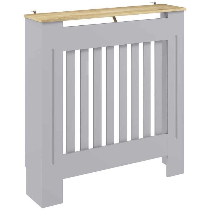Heater Cover, Radiator Cover Slatted Painted MDF Lined Grill Grey, 78L