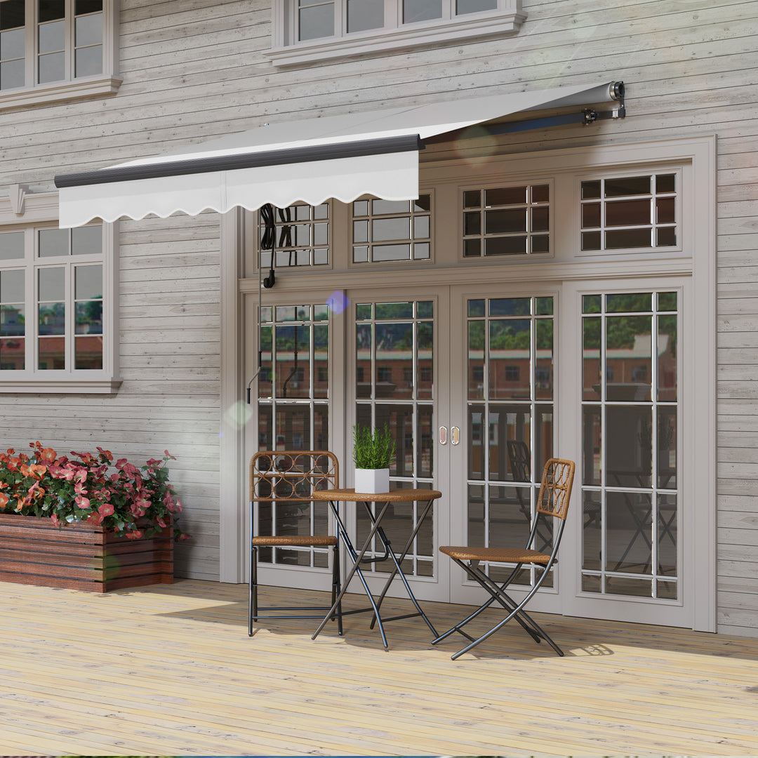 2.5 x 2m Electric Awning with Remote Controller, Aluminium Frame DIY Retractable Awning, UV30+ Sun Shade Canopy for Garden Patio Deck Door Window, Light Grey