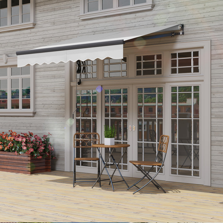 2.5 x 2m Electric Awning with Remote Controller, Aluminium Frame DIY Retractable Awning, UV30+ Sun Shade Canopy for Garden Patio Deck Door Window, Light Grey