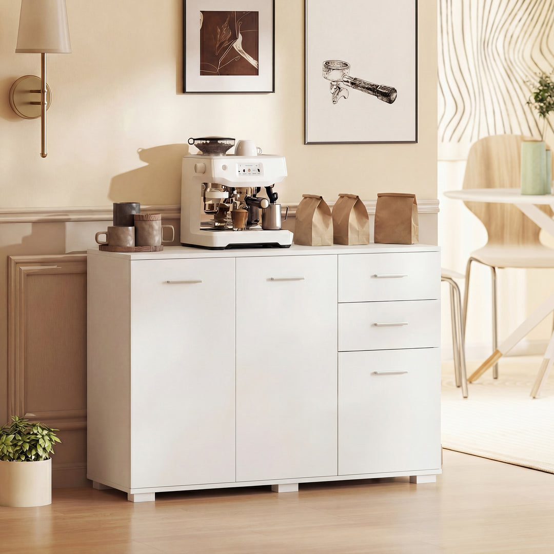 Sideboard, Modern Storage Cabinet with 2 Drawers, 3 Doors and Adjustab