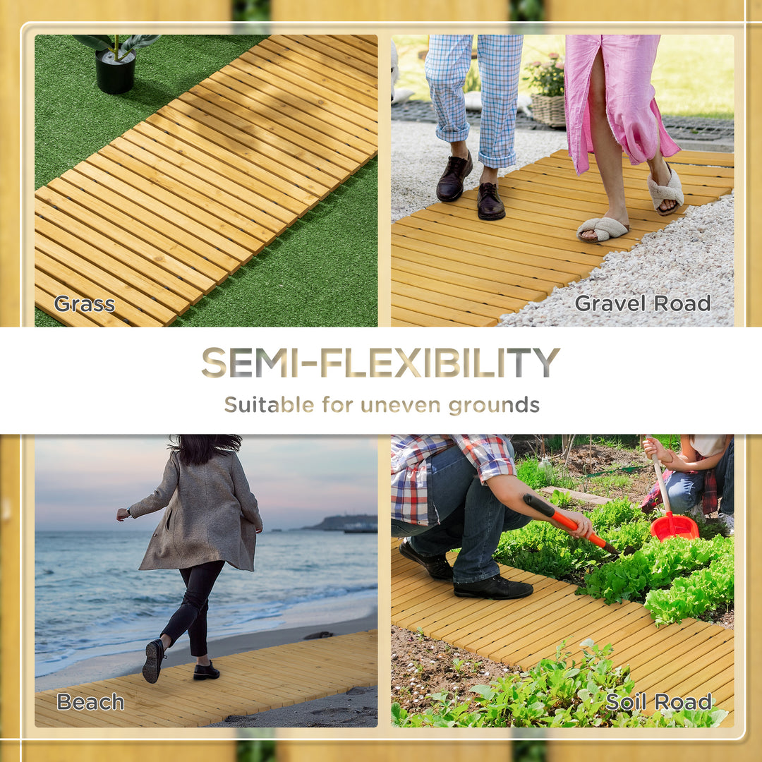 Rollable Wooden Garden Pathway Weather-Resistant Walk Way for Wedding 