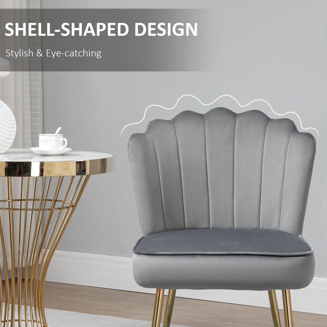 MCL Velvet-Feel Shell Accent Chair - Grey