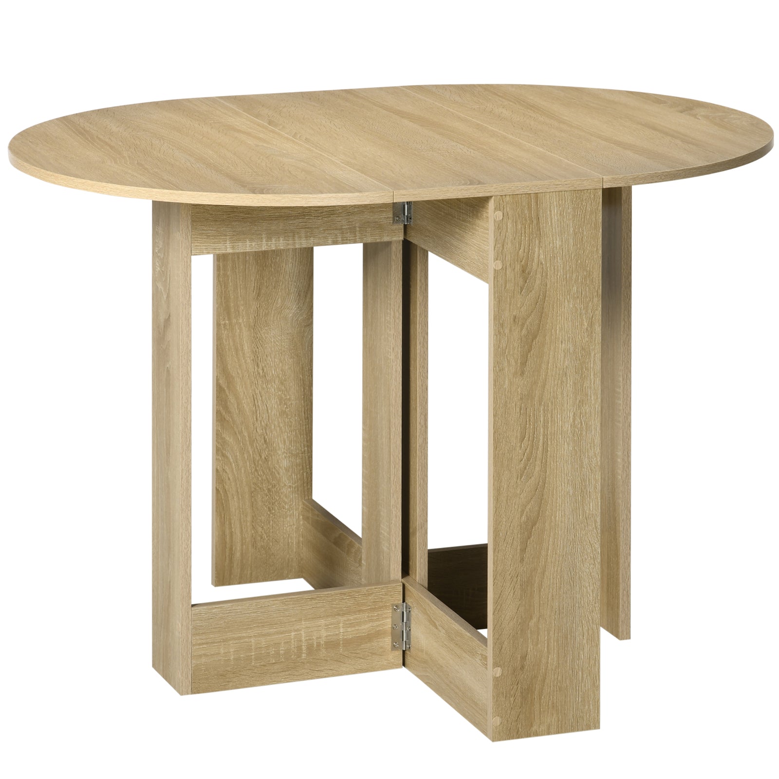 Space-saving Drop Leaf Table, Folding Dining Table for Small Space, Kitchen, Dining Room, Oak