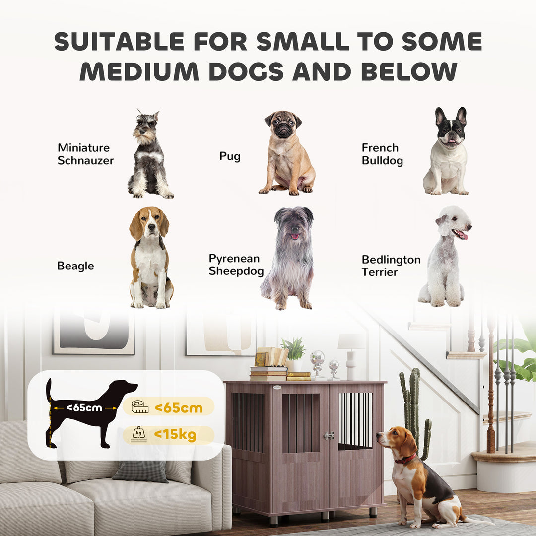 Dog Crate Table for Medium and Large Dogs with Magnetic Door for Indoor Use, 85 x 55 x 75 cm, Purple