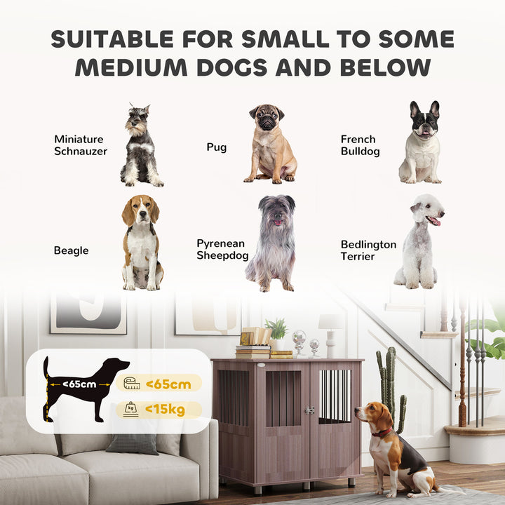 Dog Crate Table for Medium and Large Dogs with Magnetic Door for Indoor Use, 85 x 55 x 75 cm, Purple