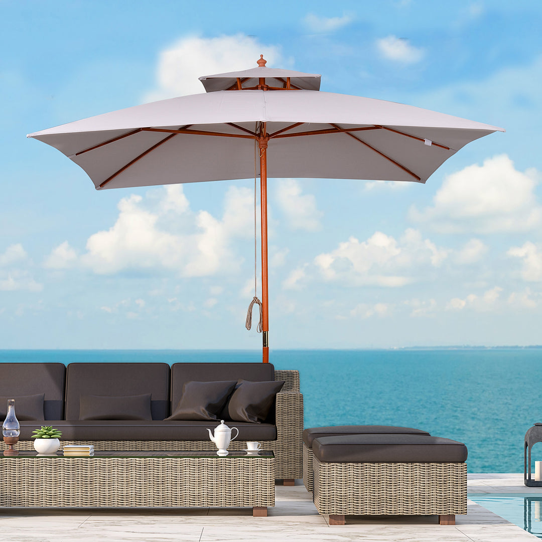 3 m Square Canopy Parasol - Grey