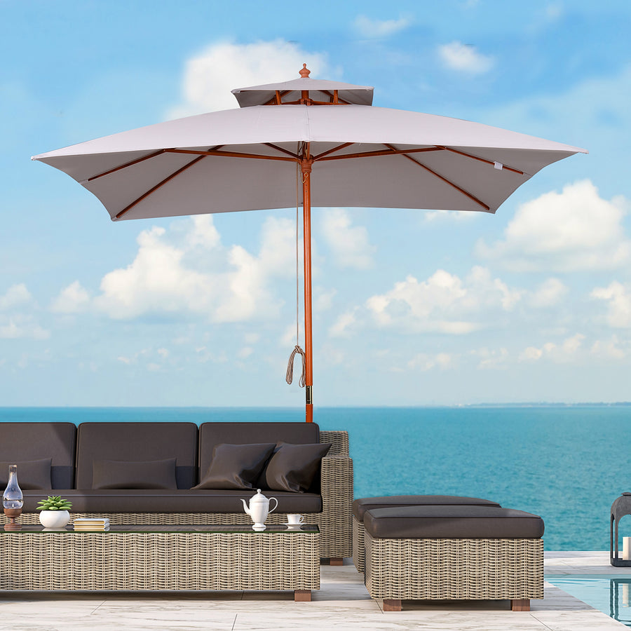 3 m Square Canopy Parasol - Grey