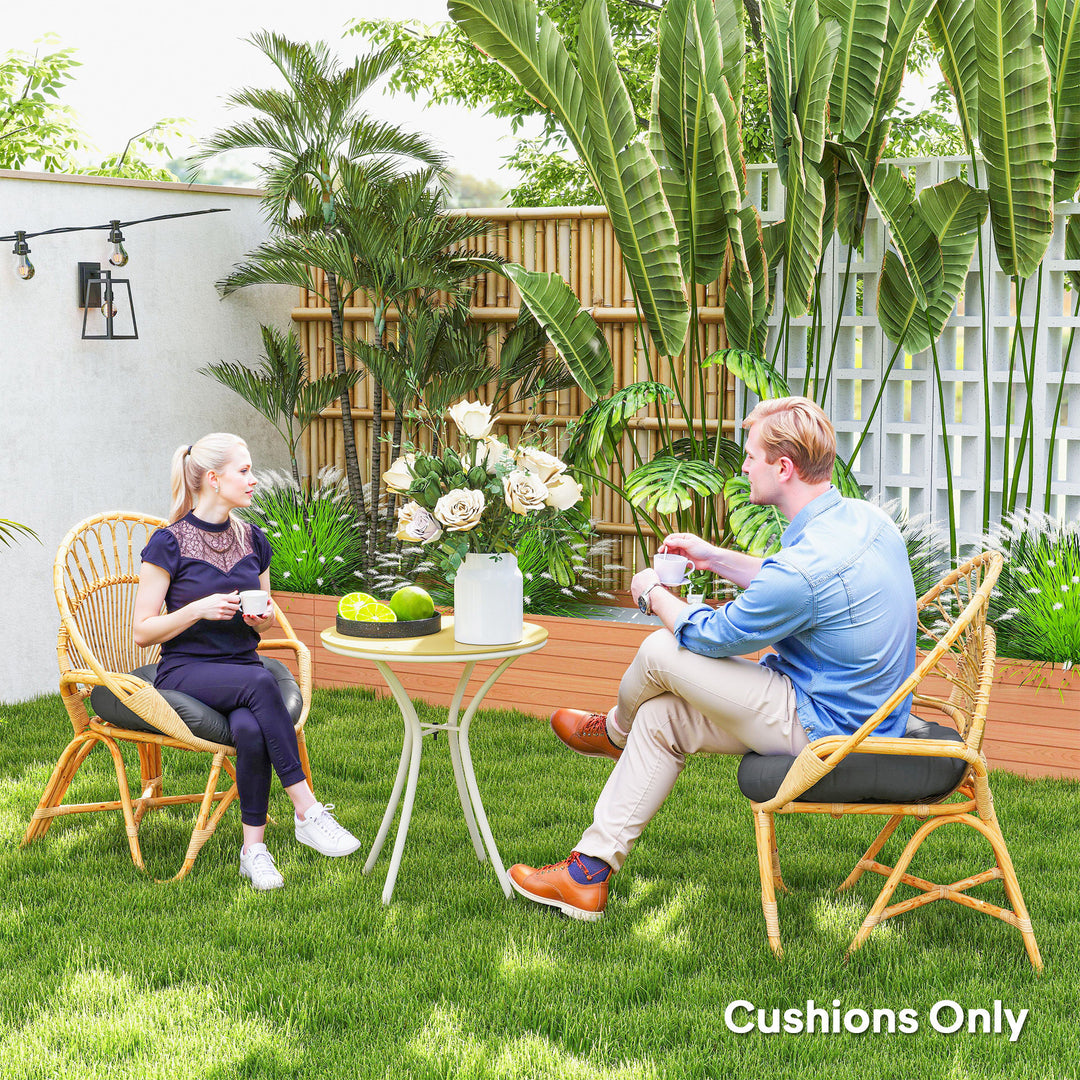 Set of Two Φ60cm Outdoor Cushions - Dark Grey