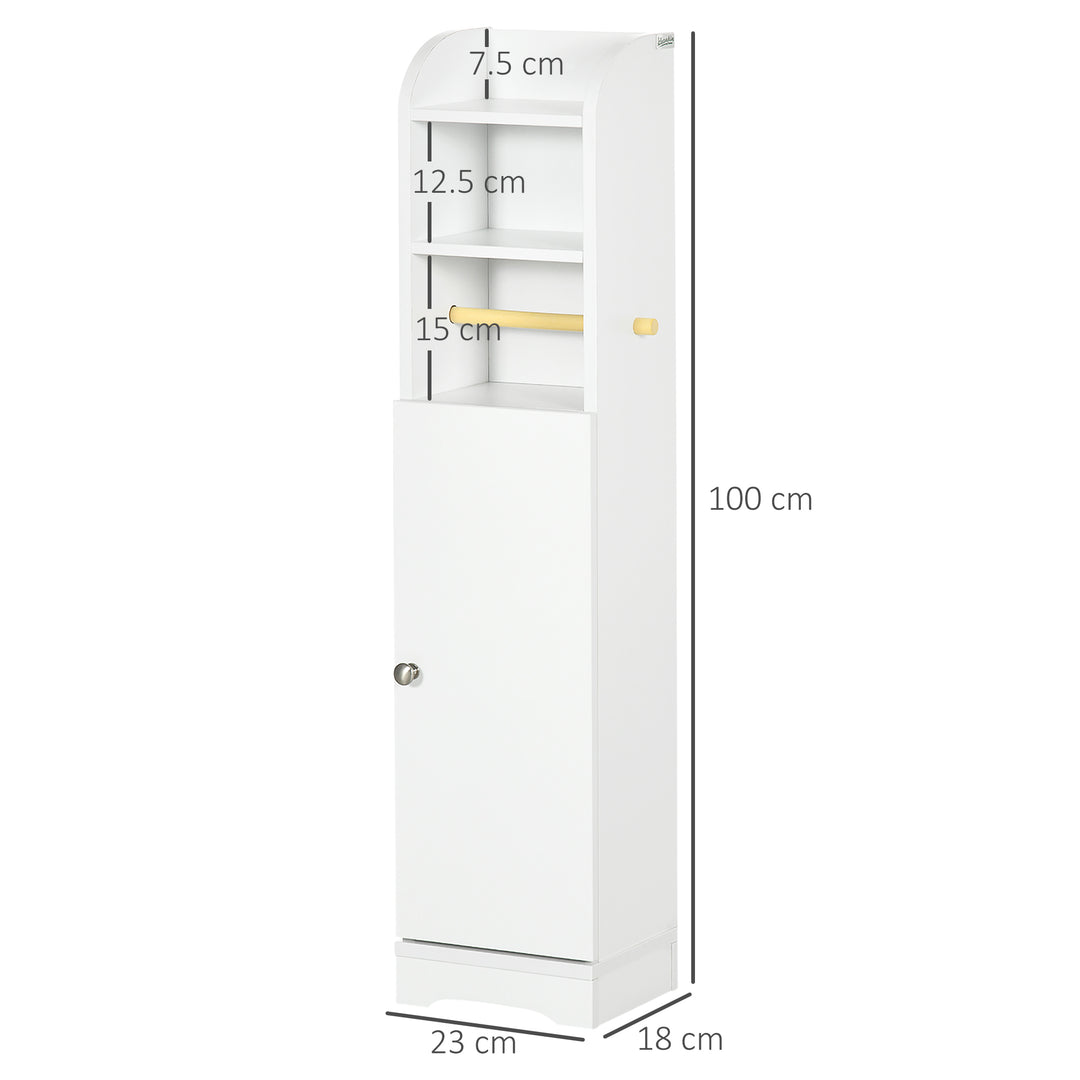 Multi-Storage Narrow Bathroom Cabinet - White