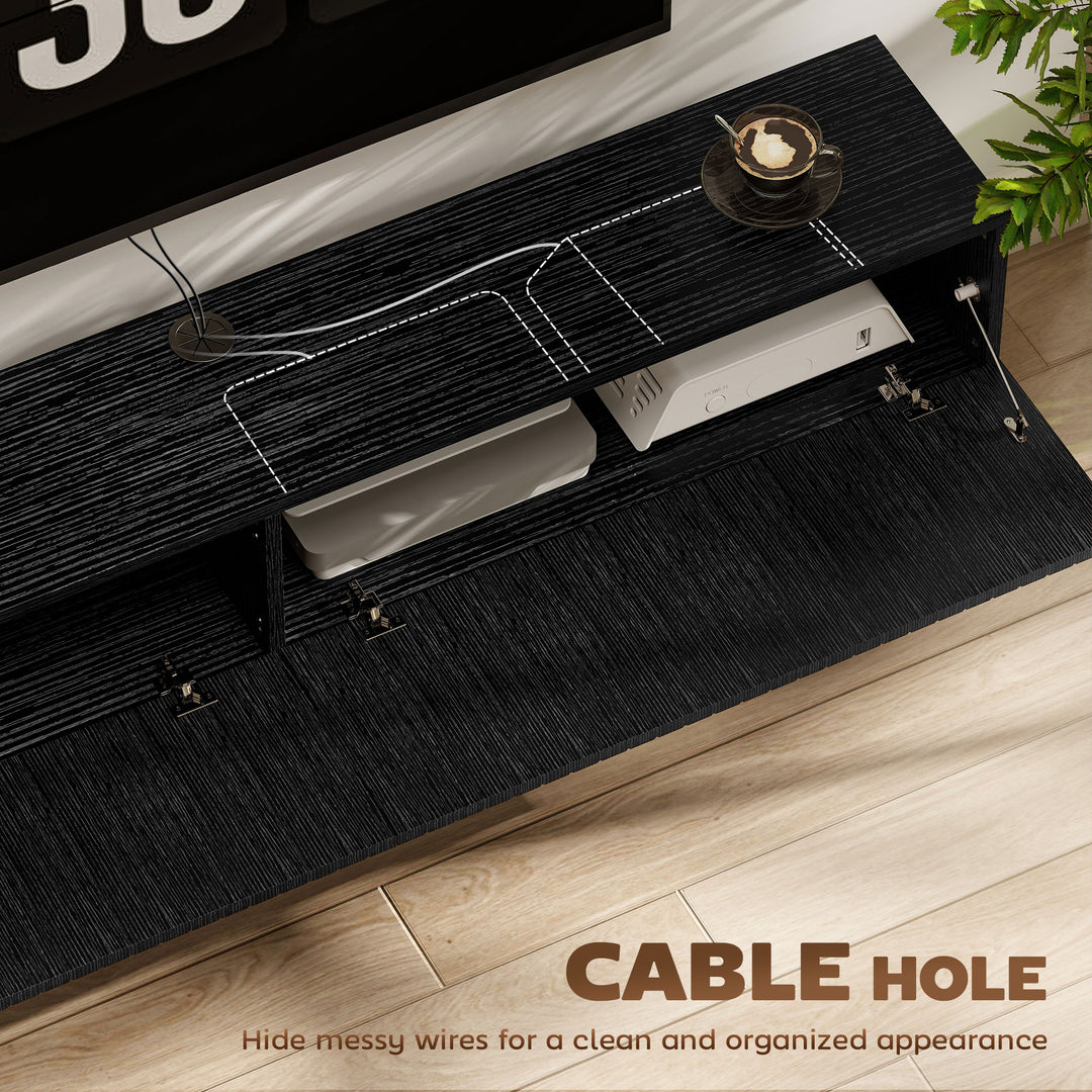 140cm Floating TV Stand, Wall Mount TV Unit with Cable Management Hole