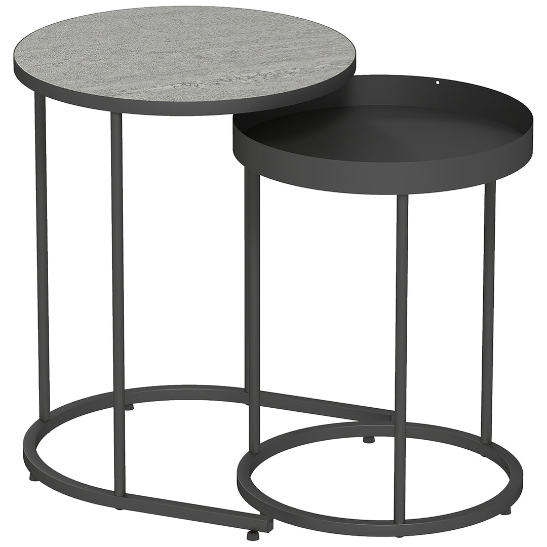 MCL Round Nesting Side Table Set of 2 - Grey