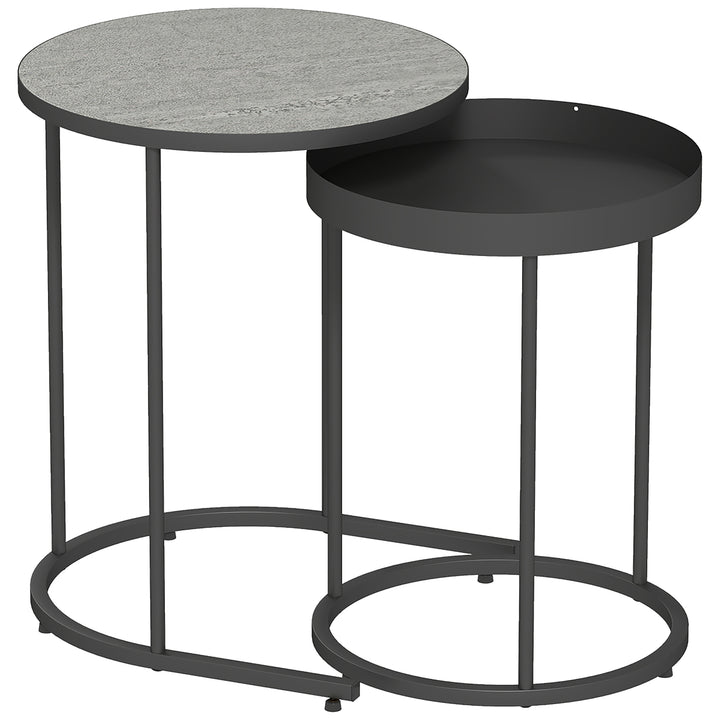 MCL Round Nesting Side Table Set of 2 - Grey