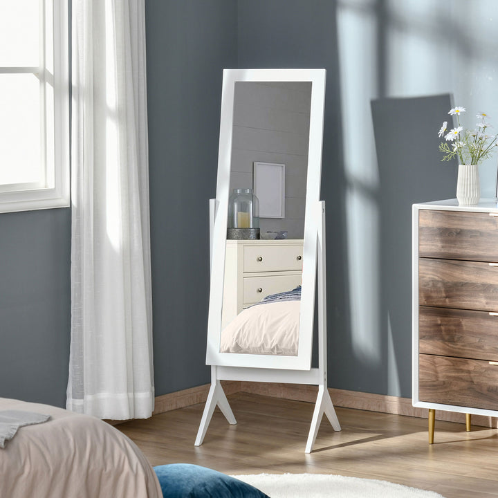 MCL Full Length Mirror, Freestanding Adjustable Angle Dressing Mirror for Bedroom, Living Room, 148 x 47 cm, White