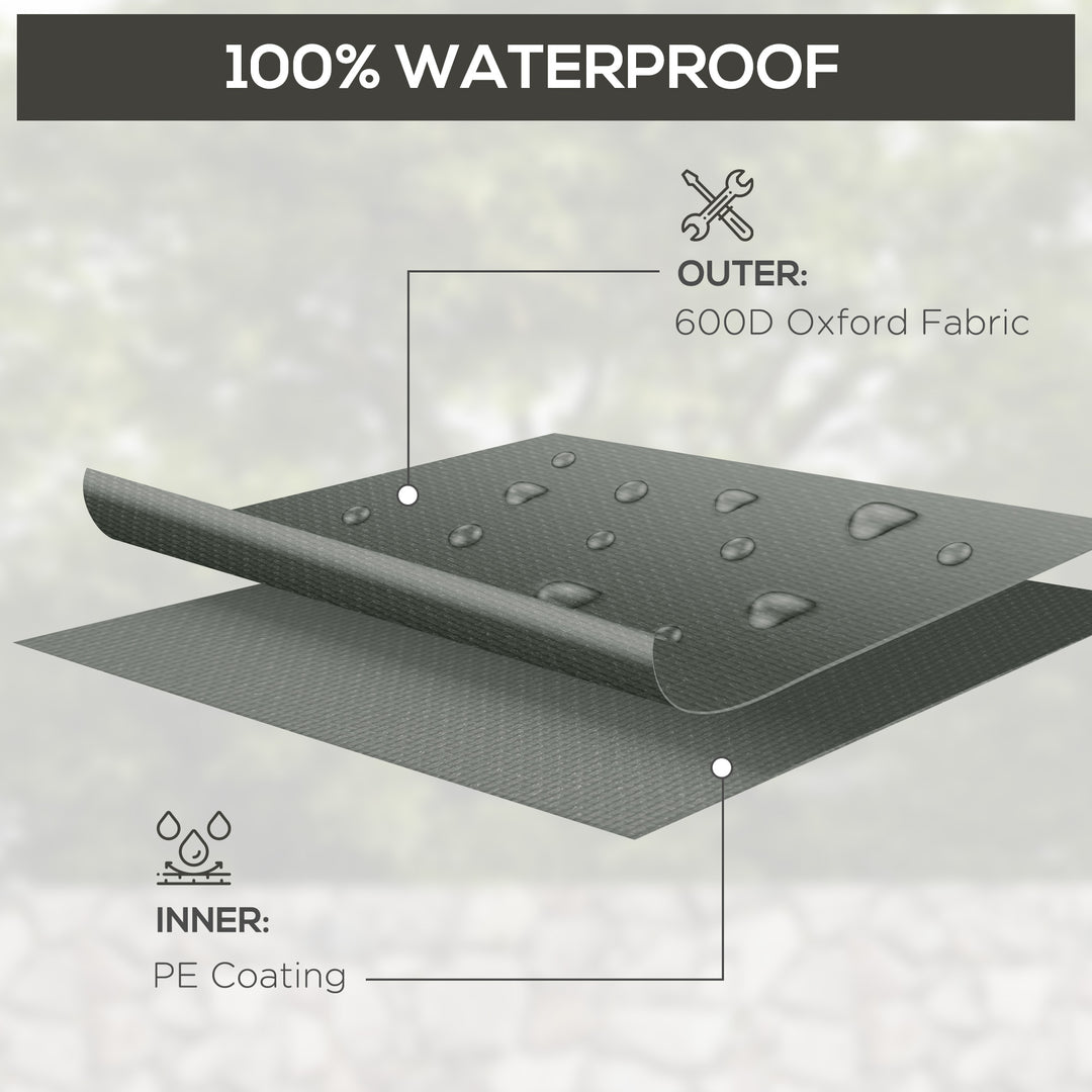 Outdoor Garden Furniture Cover Waterproof, Anti-UV 600D Heavy Duty Oxford Fabric Patio Furniture Cover for Rectangular Sofa Table Set, Dark Grey, 245 x 165 x 66 cm