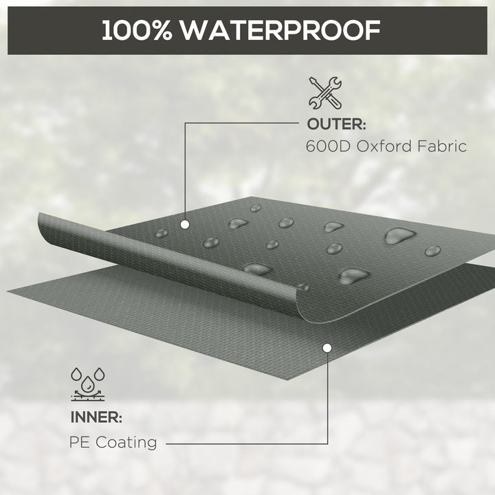 Outdoor Garden Furniture Cover Waterproof, Anti-UV 600D Heavy Duty Oxford Fabric Patio Furniture Cover for Rectangular Sofa Table Set, Dark Grey, 245 x 165 x 66 cm