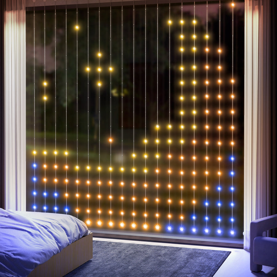 LED Curtain Lights, Smart Curtain Fairy Lights Plug In, Colour Changing Wall Lights with Remote, App, Dynamic DIY Hanging Window String Lights for Bedroom Living Room, 3x3(m), 400 RGBIC LED