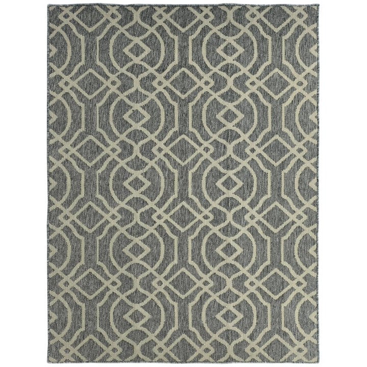 UV Resistant Indoor & Outdoor Area Rug, Easy-Cleaning Machine Washable Rug with Geometric Pattern for Patio, Garden, Kitchen, Bathroom or Living Room, 230 x 160 cm, Grey