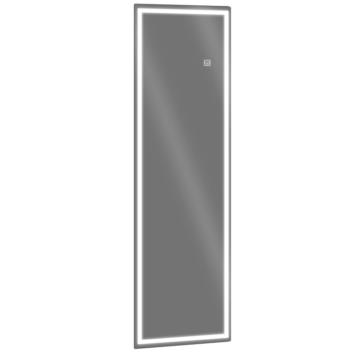 HOMCOM Full Length Mirror with Dimming, 3 Colour LED, Smart Touch, Memory Function, 120 x 40cm, Long Wall Mounted | Aosom UK