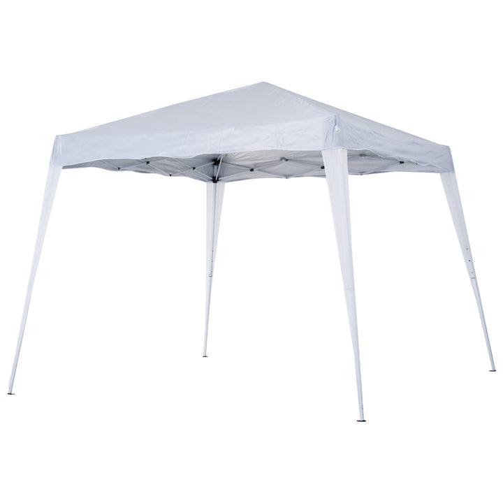 3 M x 3 M Base/ 2.5 M x 2.5 M Top Pop Up Gazebo with Carry Bag, Height Adjustable Slant Leg Party Tent Instant Event Shelter for Garden, Patio, White