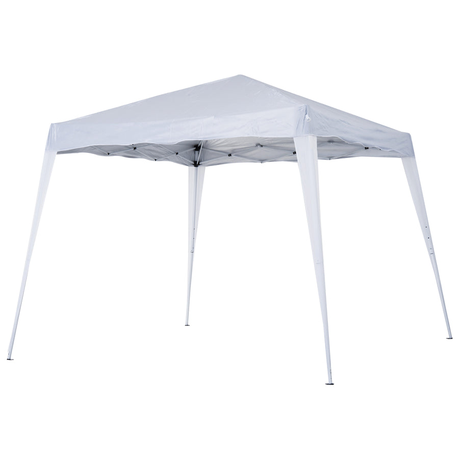 3 M x 3 M Base/ 2.5 M x 2.5 M Top Pop Up Gazebo with Carry Bag, Height Adjustable Slant Leg Party Tent Instant Event Shelter for Garden, Patio, White