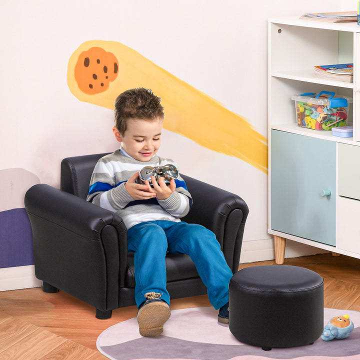 Toddler Chair Single Seater Kids Sofa Set, 54 x 42 x 41cm, Kids Sofa with Stool
