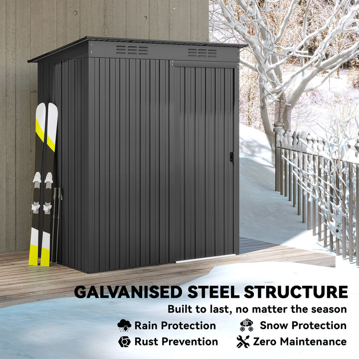 5 x 3.5ft Metal Garden Storage Shed with Effortless Assembly and 2 Pai