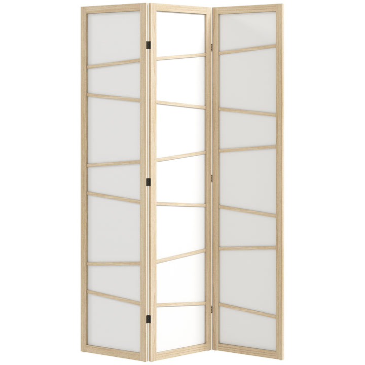 Wooden Folding Privacy Screen, 3 Panel Room Divider for Bedroom, Natur