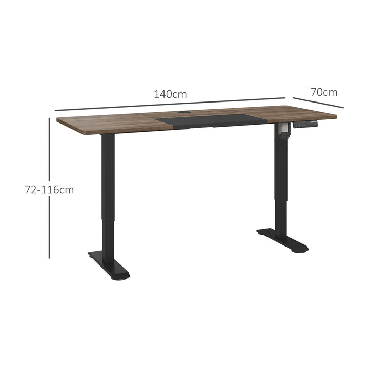 72-116cm Adjustable Electric Standing Desk, with LED Display - Black