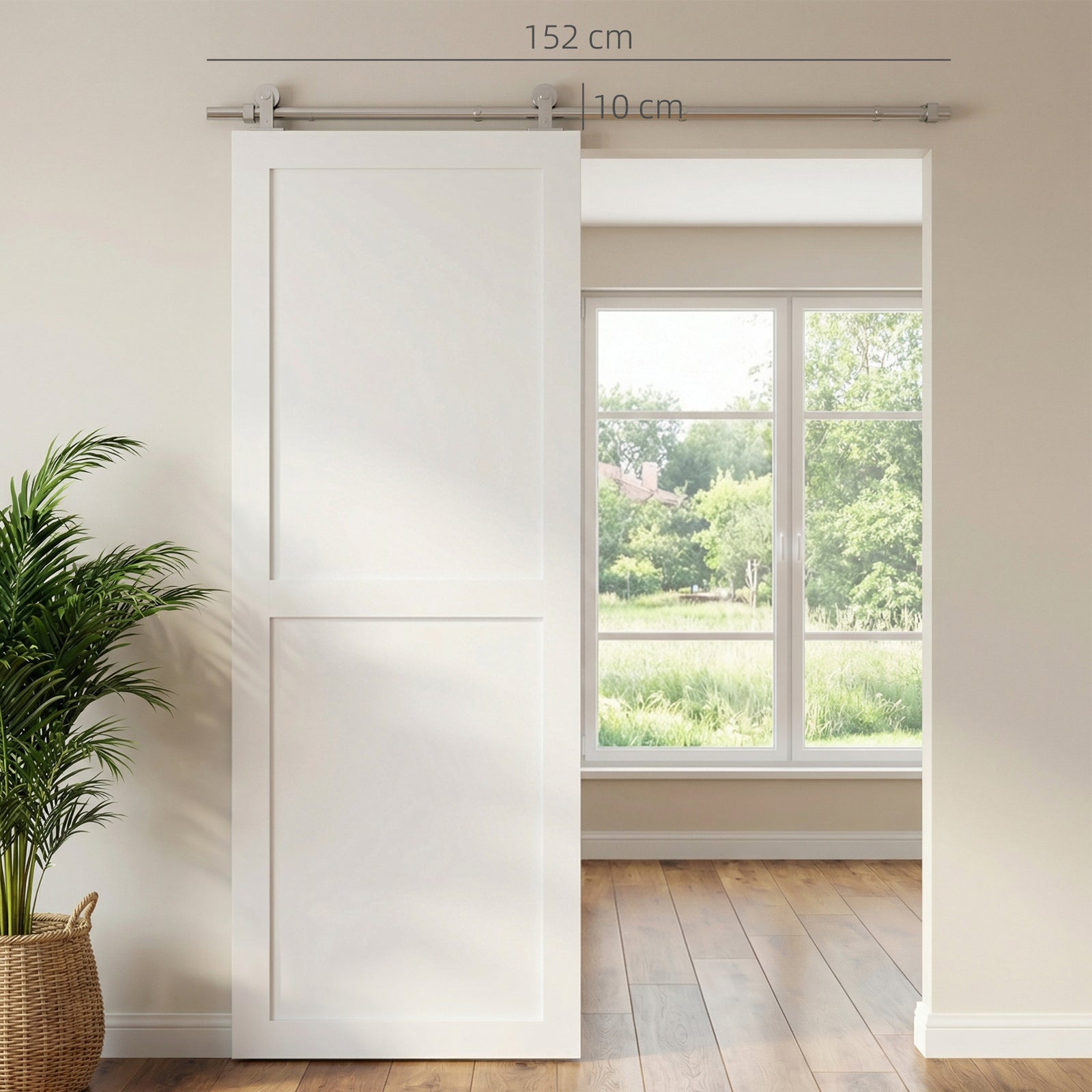 Sliding Door Hardware Kit Heavy Duty 304 Stainless Steel 152 cm Wide D