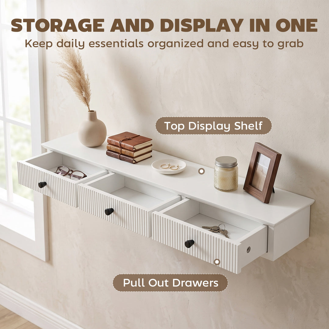 Shelf Wall-Mounted Storage Shelf Shelving Unit MDF 93 x 15 x 10 cm Ent