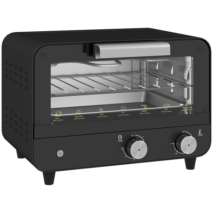 Small Toaster Oven, 12L Multifunction Mini Countertop Oven with Glass 