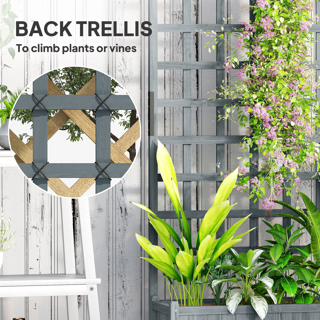 Wooden Trellis Planter, Raised Garden Bed with Wheels, to Climb and Gr