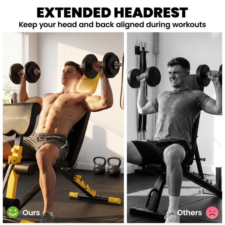 Adjustable Weight Bench for Home Gym, 300kg Incline Decline Flat Folda